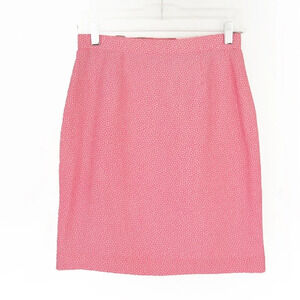 Vintage Jean Louis Scherrer Paris Hot Pink White Polka Dot Silk High Waist Skirt